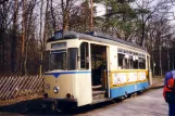 Woltersdorf tram line 87 with railcar 28 at S-Bahnhof Rahnsdorf (1994)
