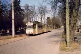 Woltersdorf tram line 87 with railcar 28 at Thälmannplatz (1986)