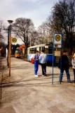 Woltersdorf tram line 87 with sidecar 92 at Rahnsdorf (1994)