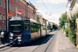 Würzburg tram line 4 with articulated tram 211 at Fechenbachstraße (2007)