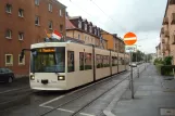 Würzburg tram line 4 with low-floor articulated tram 262 close by Arndtstraße (2014)