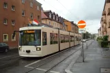 Würzburg tram line 4 with low-floor articulated tram 262 in the intersection Friedrich-Spee-Straße/Arndtstraße (2014)
