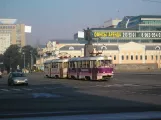 Yekaterinburg tram line 13 with railcar 654 on prospekt Lenina (2009)
