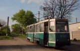 Yenakiieve tram line 4 with railcar 030 on Tiunva Ulitsa (2011)