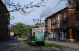 Yenakiieve tram line 4 with railcar 043 on Kalinina Ulitsa (2011)