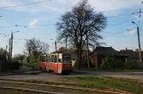Yenakiieve tram line 4 with railcar 046 in the intersection Tiunova Ulitsa/Lermontova Ulitsa (2011)