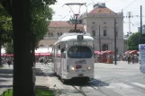 Zagreb tram line 13 with articulated tram 917 on Trg kralja Tomislava (2008)