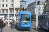 Zagreb tram line 17 with low-floor articulated tram 2237 on Trg bana Josipa Jelačića (2008)