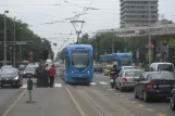 Zagreb tram line 17 with low-floor articulated tram 2243 on Savska cesta (2008)