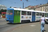 Zagreb tram line 4 with sidecar 874 on Trg kralja Tomislava (2008)