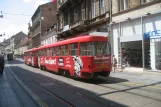 Zagreb tram line 5 with sidecar 870 on Tratinska (2008)