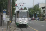 Zagreb tram line 9 with articulated tram 326 at Tehnički Muzej (2008)