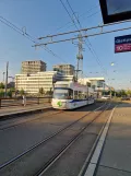 Zürich regional line 12 with low-floor articulated tram 3080 close by Glattpark (2023)