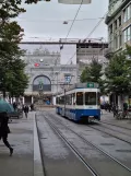 Zürich tram line 11 with articulated tram 2035 on Bahnhofstrasse (2021)