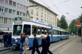 Zürich tram line 11 with articulated tram 2043 at Klusplatz (2005)