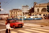 Zürich tram line 13 on Bahnhofplatz (1981)