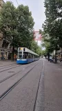 Zürich tram line 13 with low-floor articulated tram 4033 at Rennweg (2024)