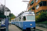 Zürich tram line 4 with articulated tram 1684 at Werdhölzli (2005)