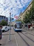 Zürich tram line 6 with low-floor articulated tram 3005 on Bahnhofstr. / HB (2023)