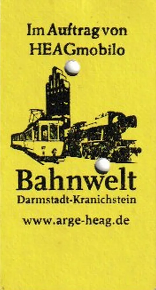 Adult round trip ticket for Arbeitsgemeinschaft Historische HEAG-Fahrzeuge (ARGE HEAG), the back (2024)