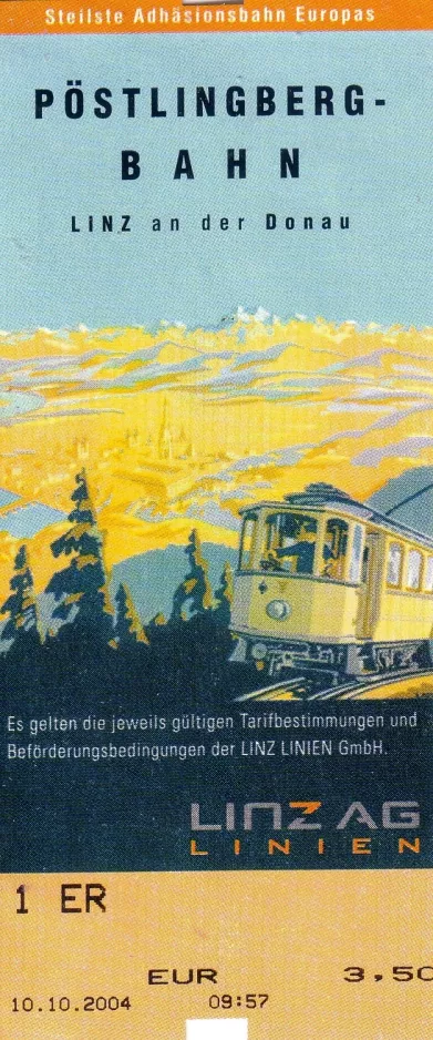 Adult ticket for Linz AG, the front (2004)