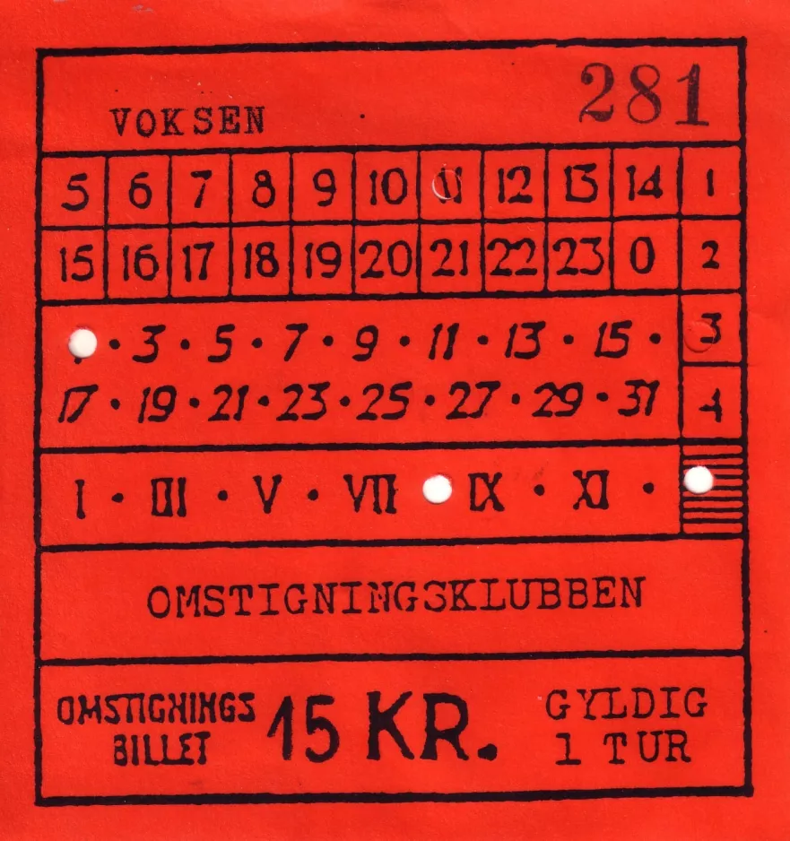 Adult ticket for Omstigningsklubben Skælskør (2004)