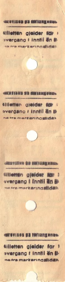 Adult ticket for Sporveien, the back (1980)