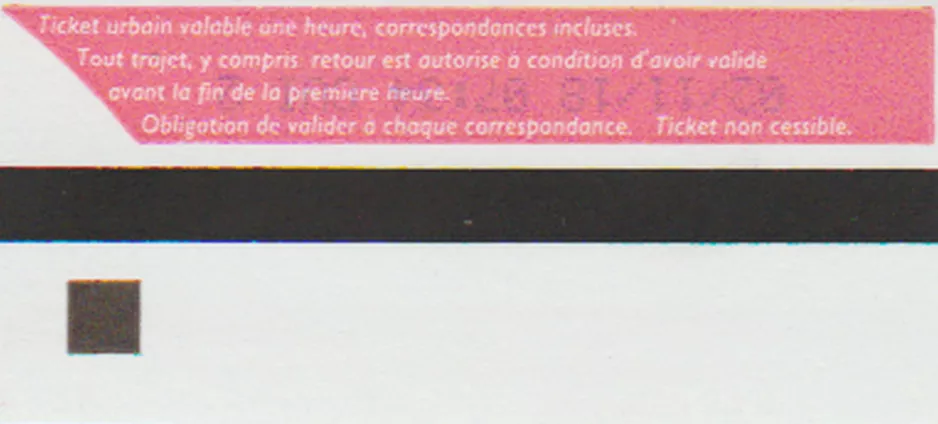 Adult ticket for Transports en Commun Lyonnais (TCL), the back (2018)