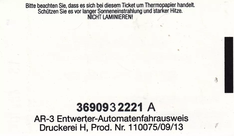 Adult ticket for Wiener Linien, the back (2014)
