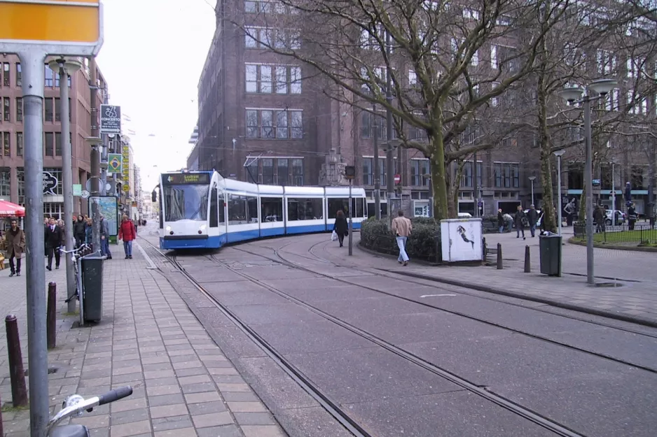 Amsterdam tram line 4 on Rembrandtplein (2004)