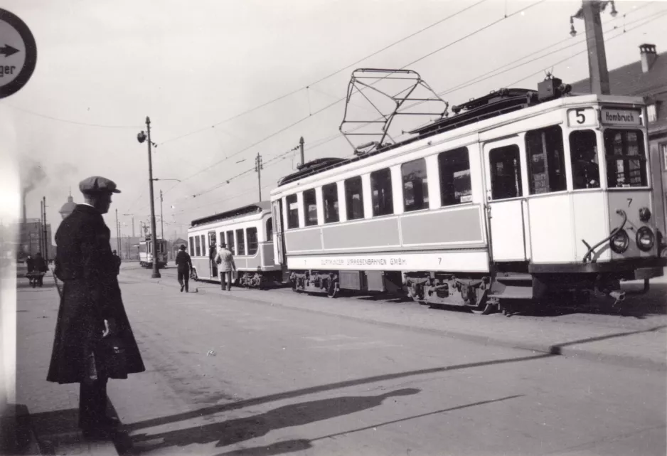 Archive photo: Dortmund tram line 405 with railcar 7 near Schönau (1928)