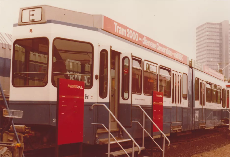 Archive photo: Zürich articulated tram 2011 at Internationale Verkehrs-Ausstellung, Hamborg, seen from behind  (1979)