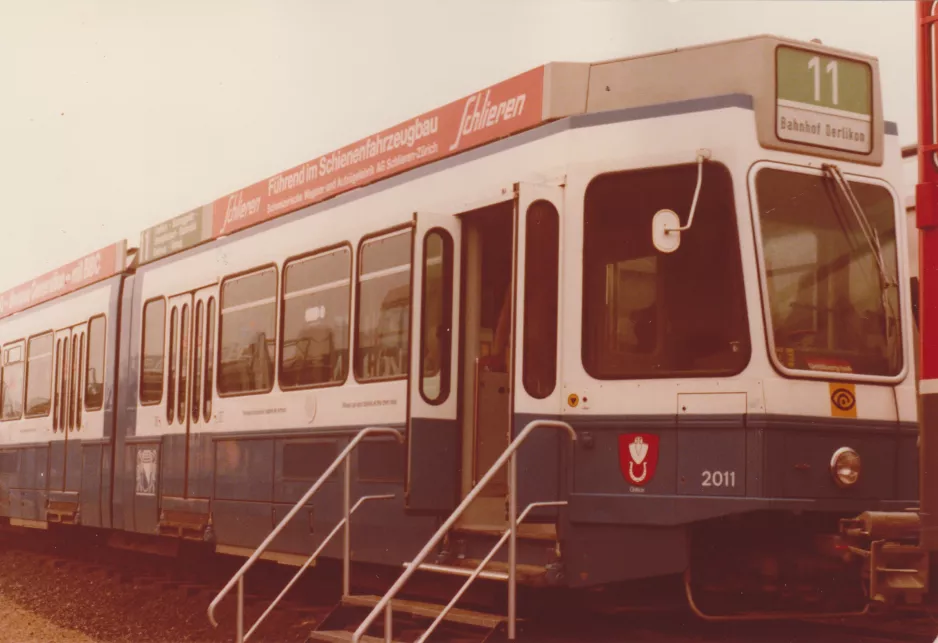 Archive photo: Zürich articulated tram 2011 on the side track at Internationale Verkehrs-Ausstellung, Hamborg (1979)