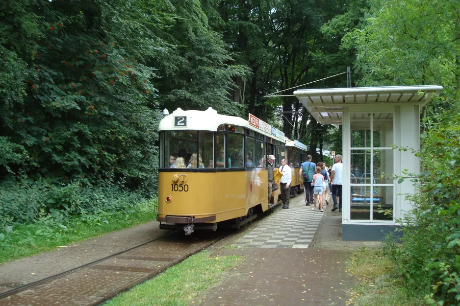 Arnhem museum line Tram with sidecar 1050 at Freia (2014)