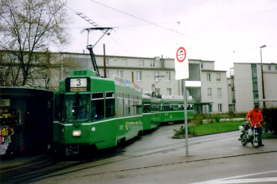 Basel tram line 3 with railcar 499 at Burgfelderhof (2006)