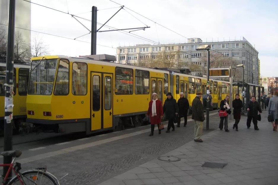 Berlin fast line M5 with articulated tram 6080 at U Alexanderplatz (2007)