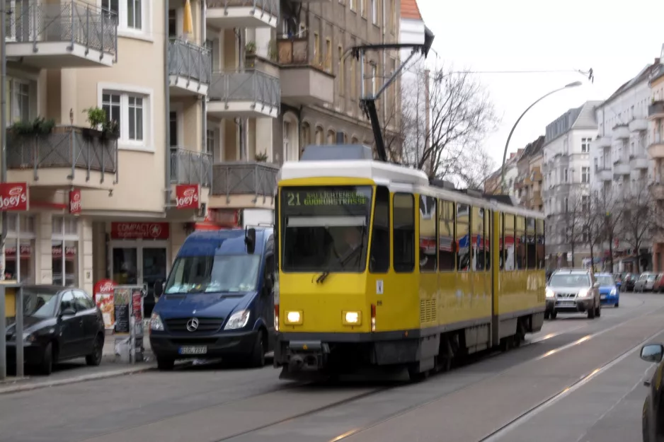 Berlin tram line 21 on Boxhagener Straße (2010)