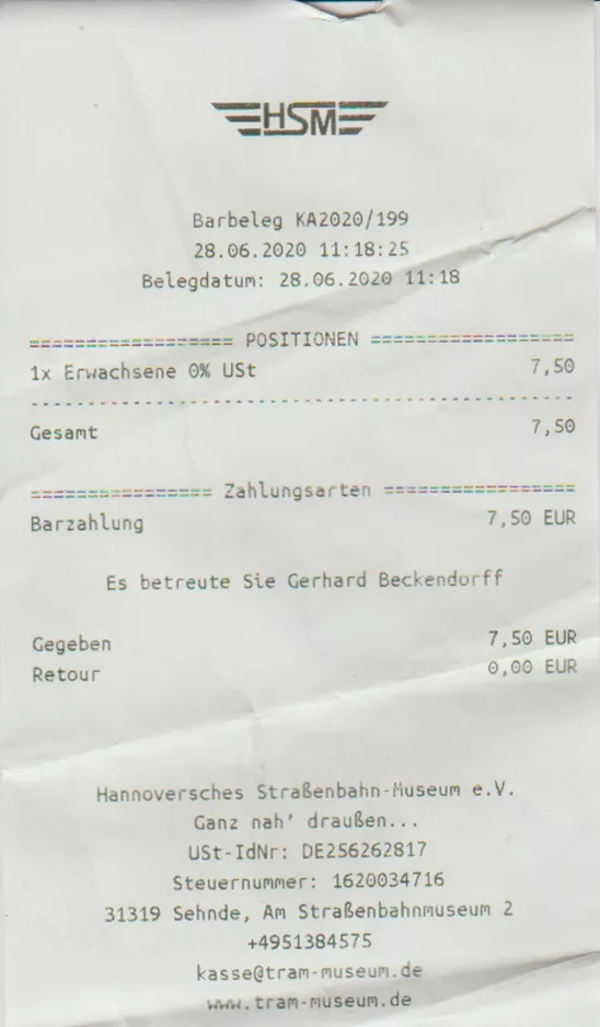 Bill for Hanover Tramway Museum (HSM) (2020)