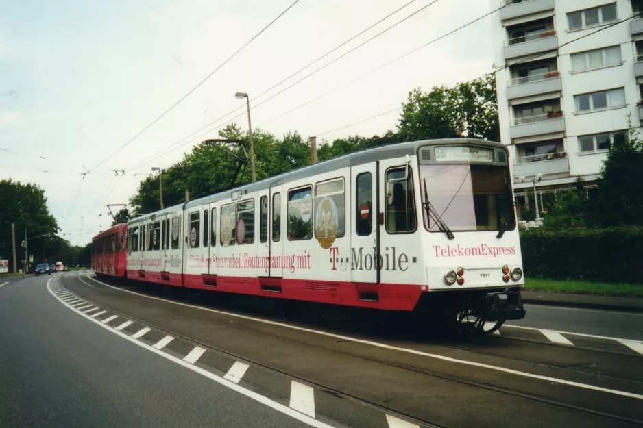 Bonn tram line 66 with articulated tram 7651 at Adelheidisstraße (2002)