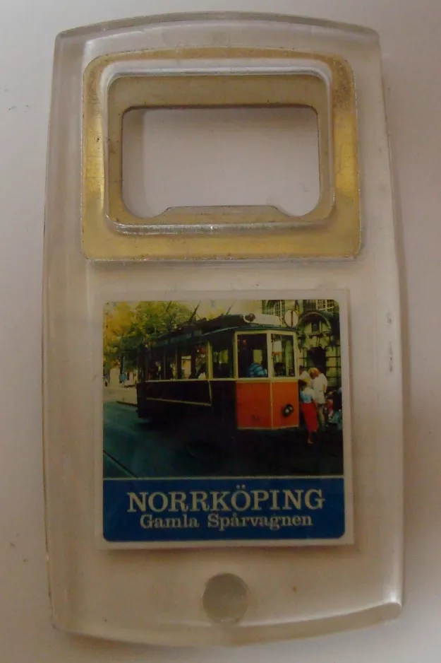 Bottle opener: Norrköping museum line 1 with railcar 16 , the front (1995)