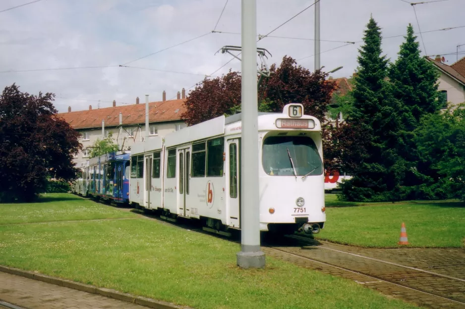 Braunschweig articulated tram 7751 at the depot Helmstedter Straße (2006)