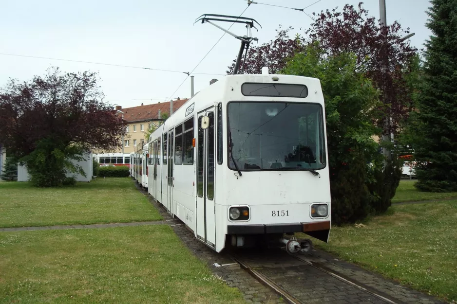 Braunschweig articulated tram 8151 at the depot Helmstedter Straße (2008)
