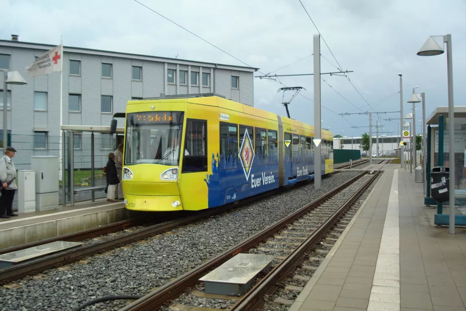 Braunschweig tram line 4 with low-floor articulated tram 0751 at Braunschweiger Verkehrs-Gmbh (2012)