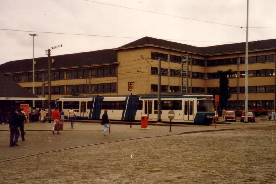 Brussels De Kusttram with articulated tram 6103 at Oostende Station (1982)