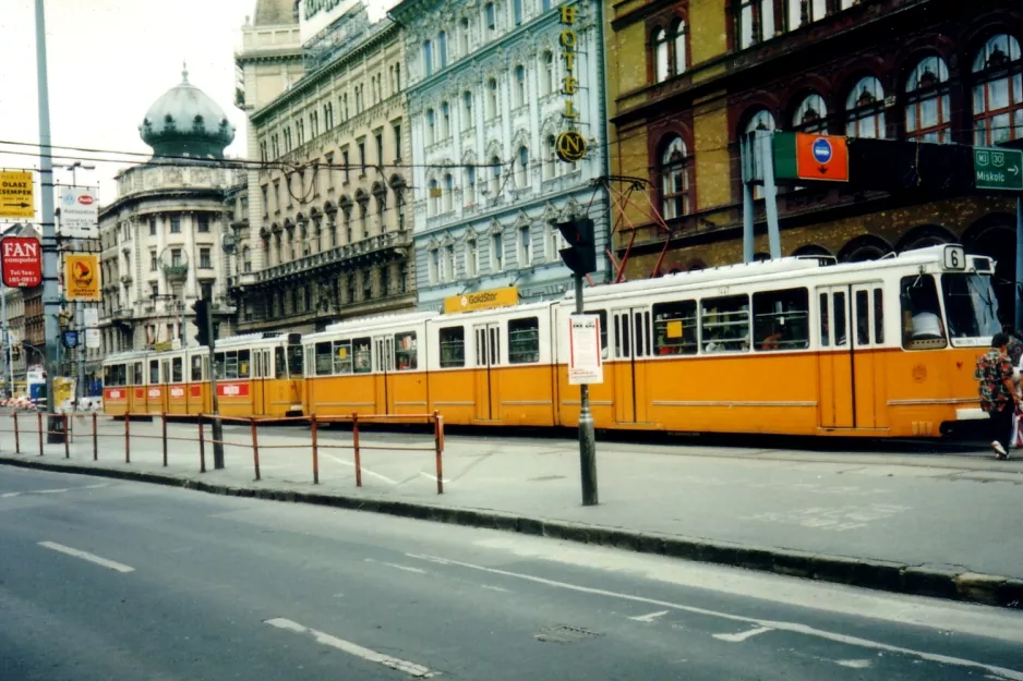 Budapest tram line 6 on József körút (1994)
