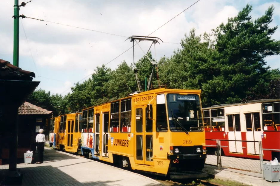 Bydgoszcz tram line 1 with railcar 269 at Las Gdański (2004)