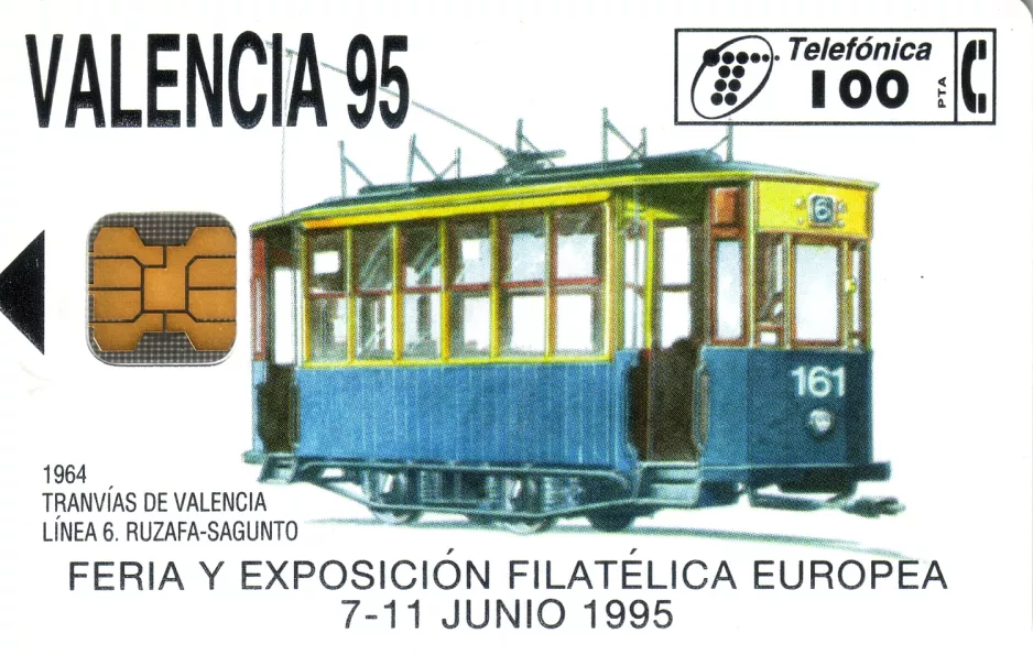Calling card: Valencia railcar 161 , the front Valencia 95 (1995)