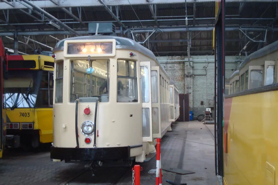 Charleroi museum tram during restoration Anderlues (2014)