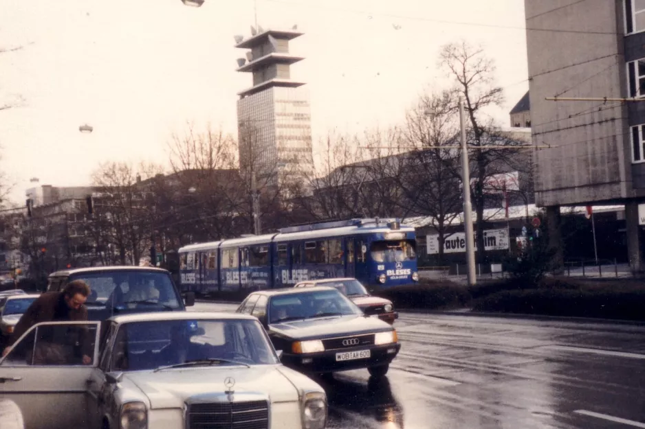 Cologne tram line 1 on Heumarkt (1988)