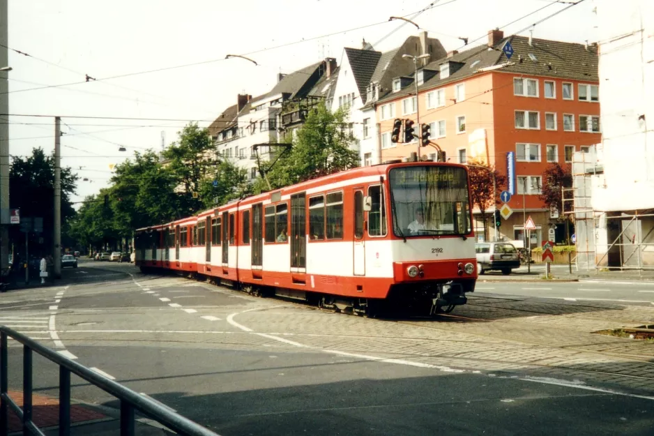 Cologne tram line 3 with articulated tram 2192 in the intersection Justinianstraße/Deutz-Kalker Straße/Gotenring/Deutzer Freiheit (2002)